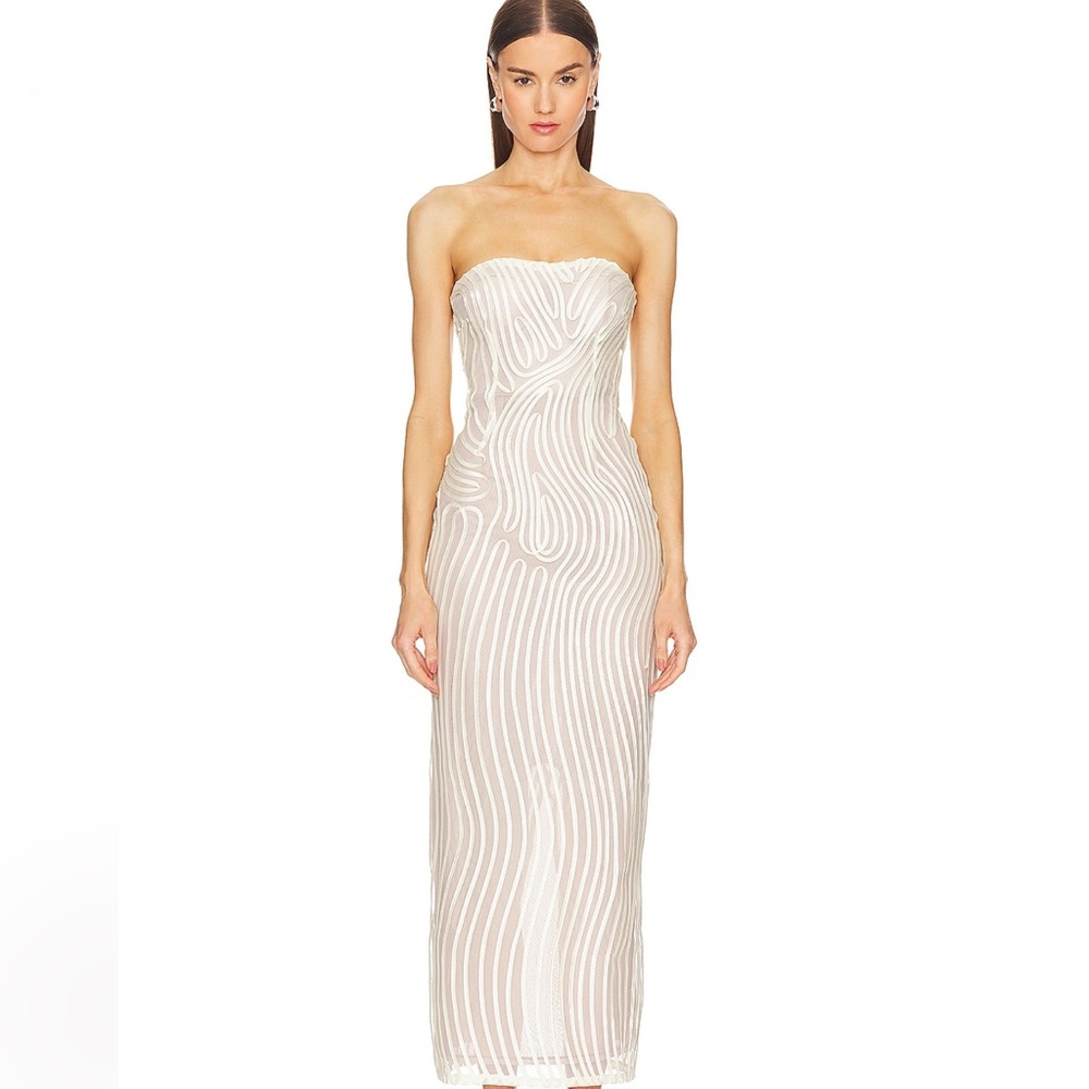 Michael Costello Strapless Cream Dress
